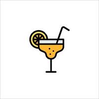 A cocktail with a slice of lemon in it vector