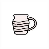 A mug with a handle on a white background vector