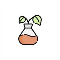 A plant in a flask icon vector