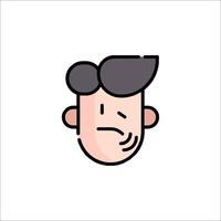 A man with a sad face icon vector