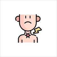 A cartoon man with a heart on his chest vector