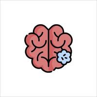 A brain with a flower on it vector