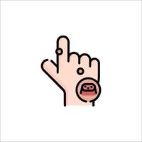 A hand with a finger pointing up and a red hand with a red hand vector