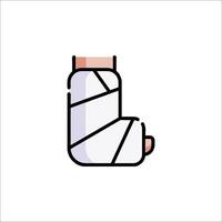 A bandaged foot icon on a white background vector
