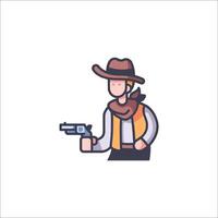 A cowboy with a gun icon vector