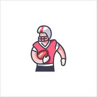 A football player holding a ball in his hand vector