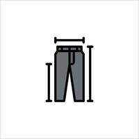 A pair of pants is shown with measurements vector