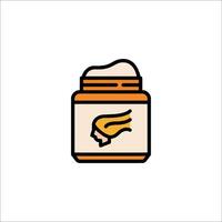A jar of cream with a woman's head on it vector