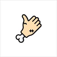 A hand with a bone in it and a cross on it vector
