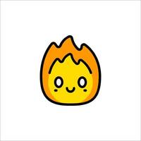 A cartoon fire with a smile on its face vector