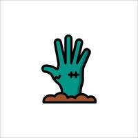 Zombie hand icon on white background vector