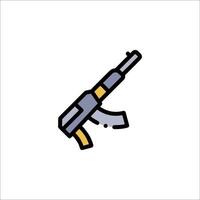 An ak - 47 gun icon on a white background vector