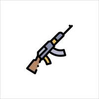 An ak - 47 rifle icon on a white background vector