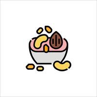 A dessert with nuts and nuts in it vector