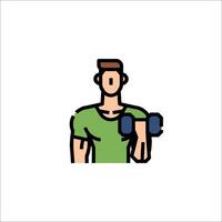 A man with a dumbbell in his hand vector