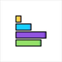 A colorful stack of blocks on a white background vector