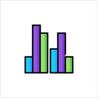 A bar chart icon with a colorful bar vector