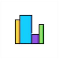 A colorful bar chart icon on a white background vector
