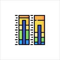 A colorful bar graph icon on a white background vector