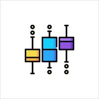A colorful line drawing of a circuit board vector