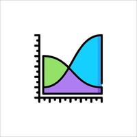 A graph with a blue and green line vector