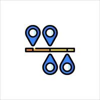A line icon of three pins on a bar vector