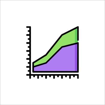 A graph with a line and a bar on it vector