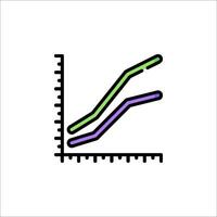A graph with a line and a line going up vector