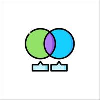 Two venn diagrams with one on top and one on the bottom vector