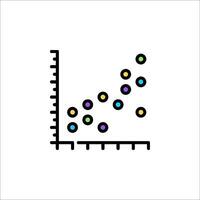 A graph with dots on it and a line vector