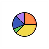 A pie chart with different colors on it vector