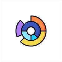 A colorful circle icon with a circle in the middle vector