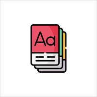 A book icon with the letter a on it vector