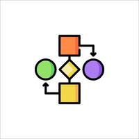 A colorful icon of a process diagram vector