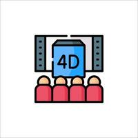 A movie theater with people sitting in front of a screen vector