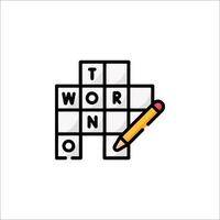 Word puzzle with pencil and word vector
