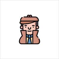 A man in a hat and coat with a tie vector