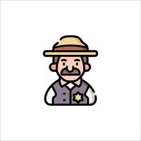A cartoon man in a hat and vest vector