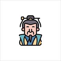 A cartoon character with a beard and a hat vector