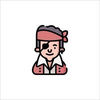 A cartoon pirate character with a bandana vector