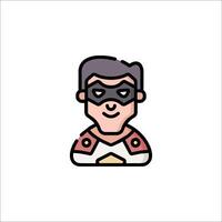 A superhero icon with a mask on his face vector
