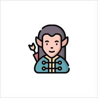 An elf character with a bow and arrow vector