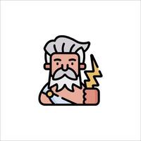 A cartoon image of a man with a lightning bolt vector
