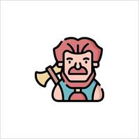 A cartoon man with a beard and axe vector