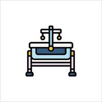 A baby changing table icon on a white background vector