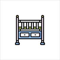 Baby crib icon illustration vector