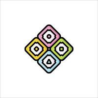 A colorful logo with four squares vector