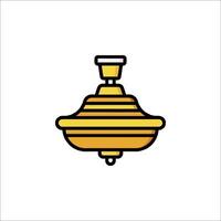 A yellow lamp with a white base vector