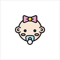 A baby with a pacifier in its mouth vector