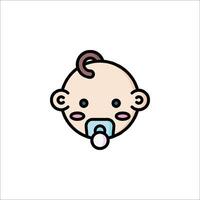 A baby with a pacifier in its mouth vector